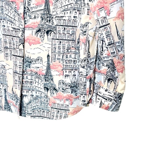 Karl Lagerfield Whimsical Print Collar Pocket Roll-Tab Shirt Dune Pink - L - Picture 7 of 12